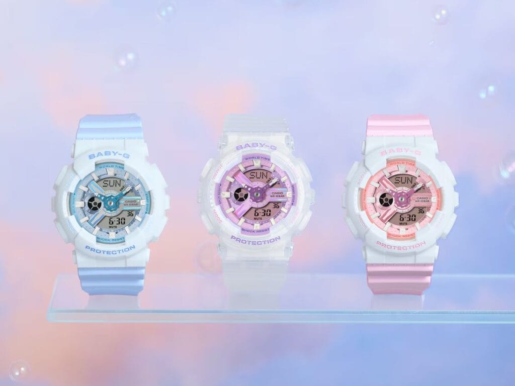 Casio Baby-G pastel transparan dengan strap bening dan dial dua layar (Photo: Casio, Gizmochina)