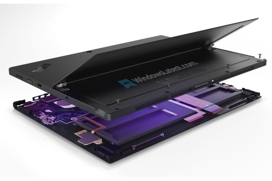 Desain layar laptop dalam Update Lenovo ThinkPad X13 Detachable Terbaru dengan bezel tipis (Photo: Lenovo, Windows Latest)