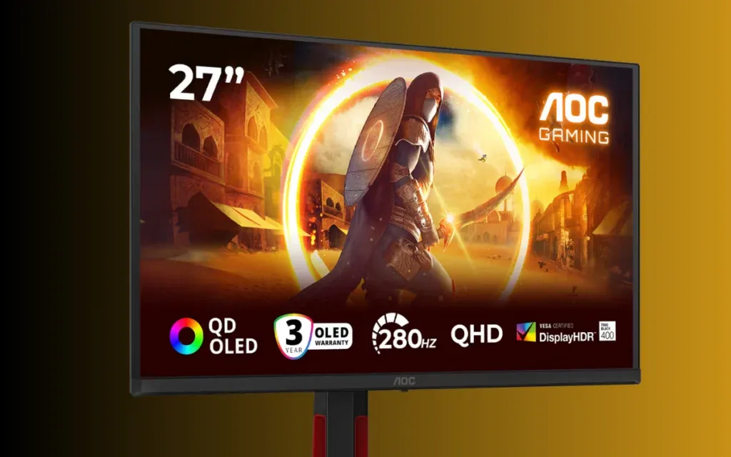 Monitor gaming AOC Q27G4ZD QD-OLED dengan desain frameless (Photo: AOC, Gizmochina)