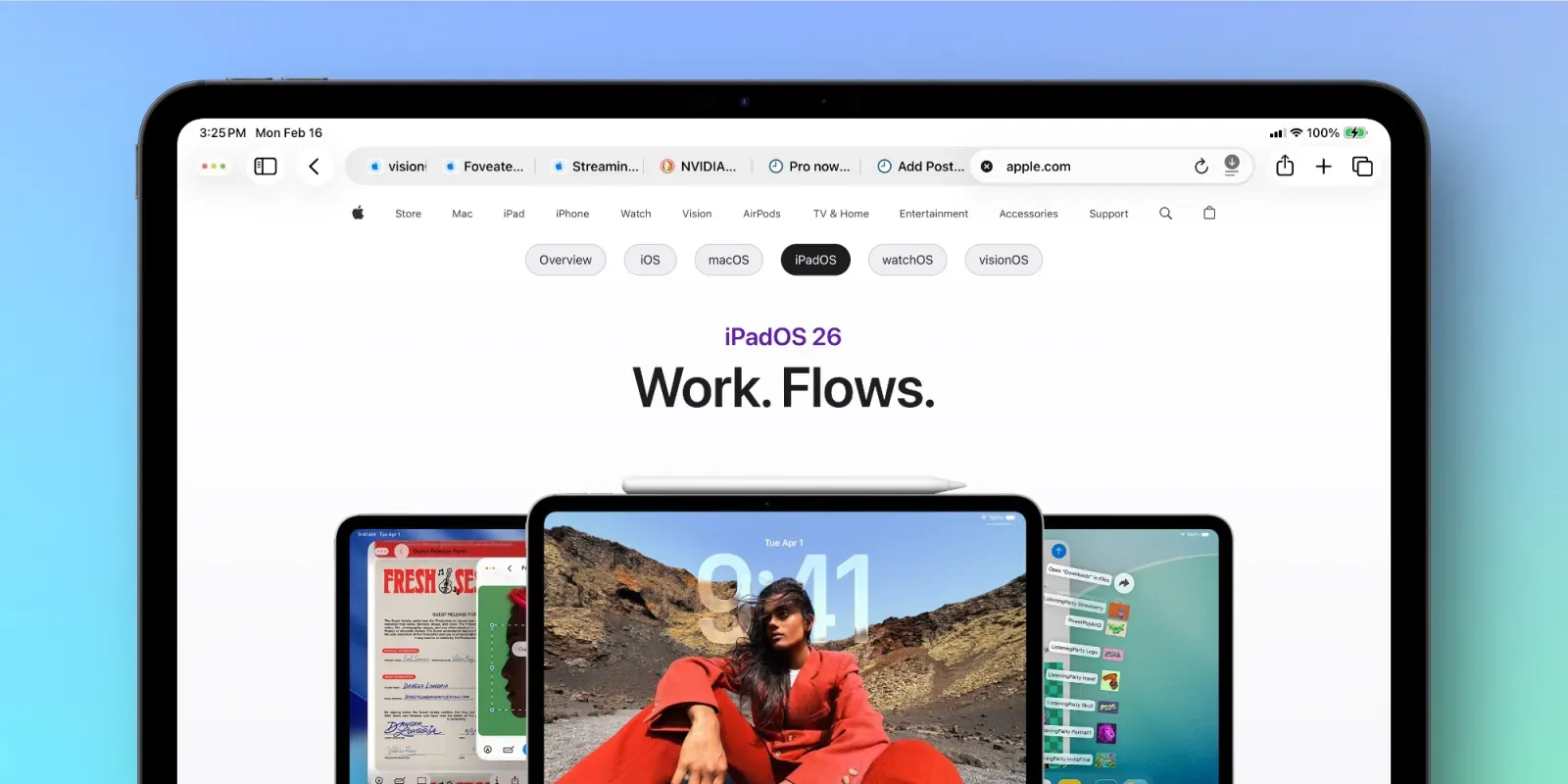 Pengaturan Fitur Compact Tab Bar Safari pada perangkat iPad (Photo: 9to5Mac)
