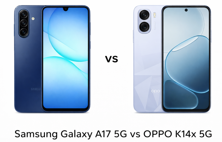 Perbandingan spesifikasi Samsung Galaxy A17 5G vs OPPO K14x 5G (Photo: Samsung, OPPO)