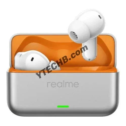 Pilihan warna Orange dan Yellow untuk Realme Buds T500 Pro (Photo: Realme, YTechB)