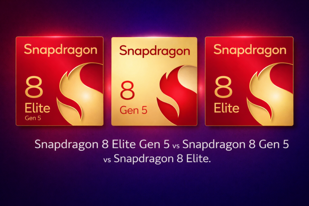 Tabel perbandingan Snapdragon 8 Elite Gen 5 dan Snapdragon 8 Gen 5 serta Snapdragon 8 Elite (Photo: Qualcomm dan Gizmochina)