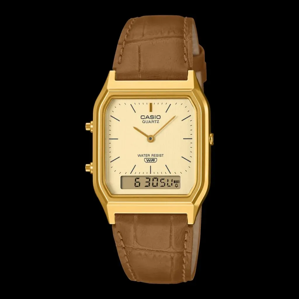 Varian Casio AQ230EGL-9A warna emas yang elegan (Photo: Casio)