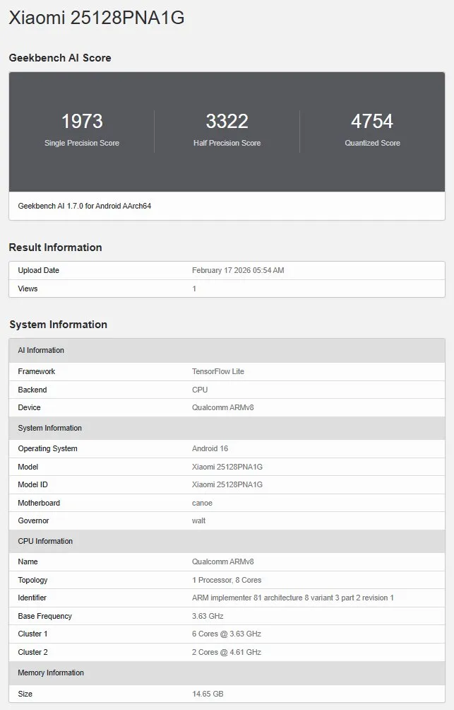 Spesifikasi Xiaomi 17 Ultra Leica Edition Bocor di Geekbench AI, Review Performa dan Kamera Resmi (Photo: Xiaomi, Geekbench)