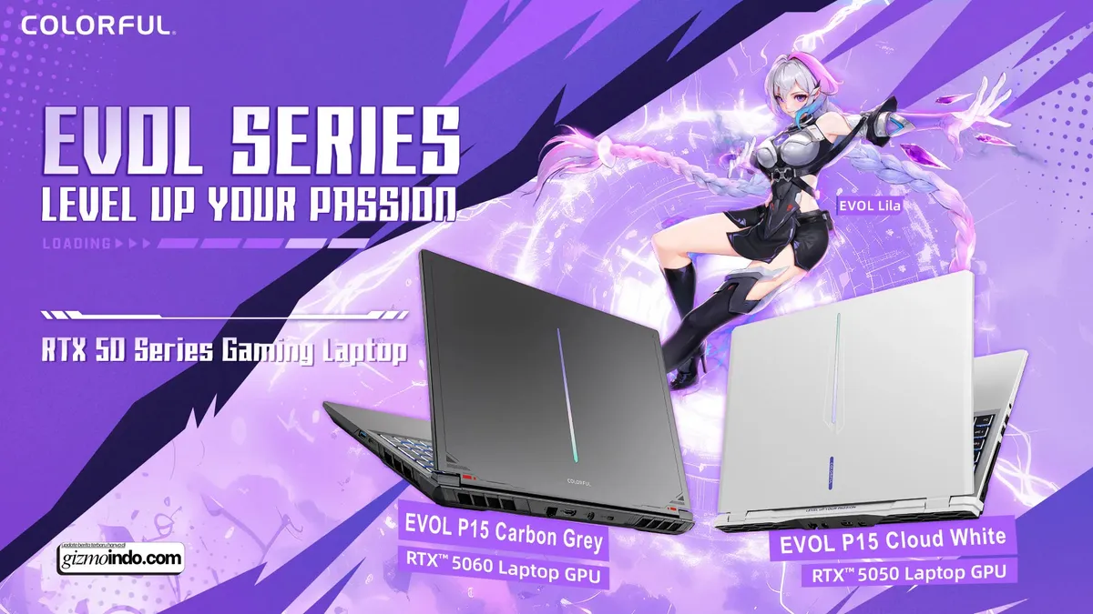 Update Resmi Laptop Gaming COLORFUL EVOL P15 Terbaru dengan NVIDIA GeForce RTX Seri 50 (Photo: COLORFUL, NVIDIA)