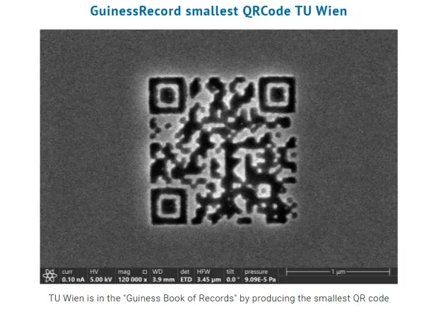 QR Code Terkecil di Dunia Resmi Diciptakan, Ukurannya Lebih Kecil dari Bakteri (Photo: TU Wien, Cerabyte)